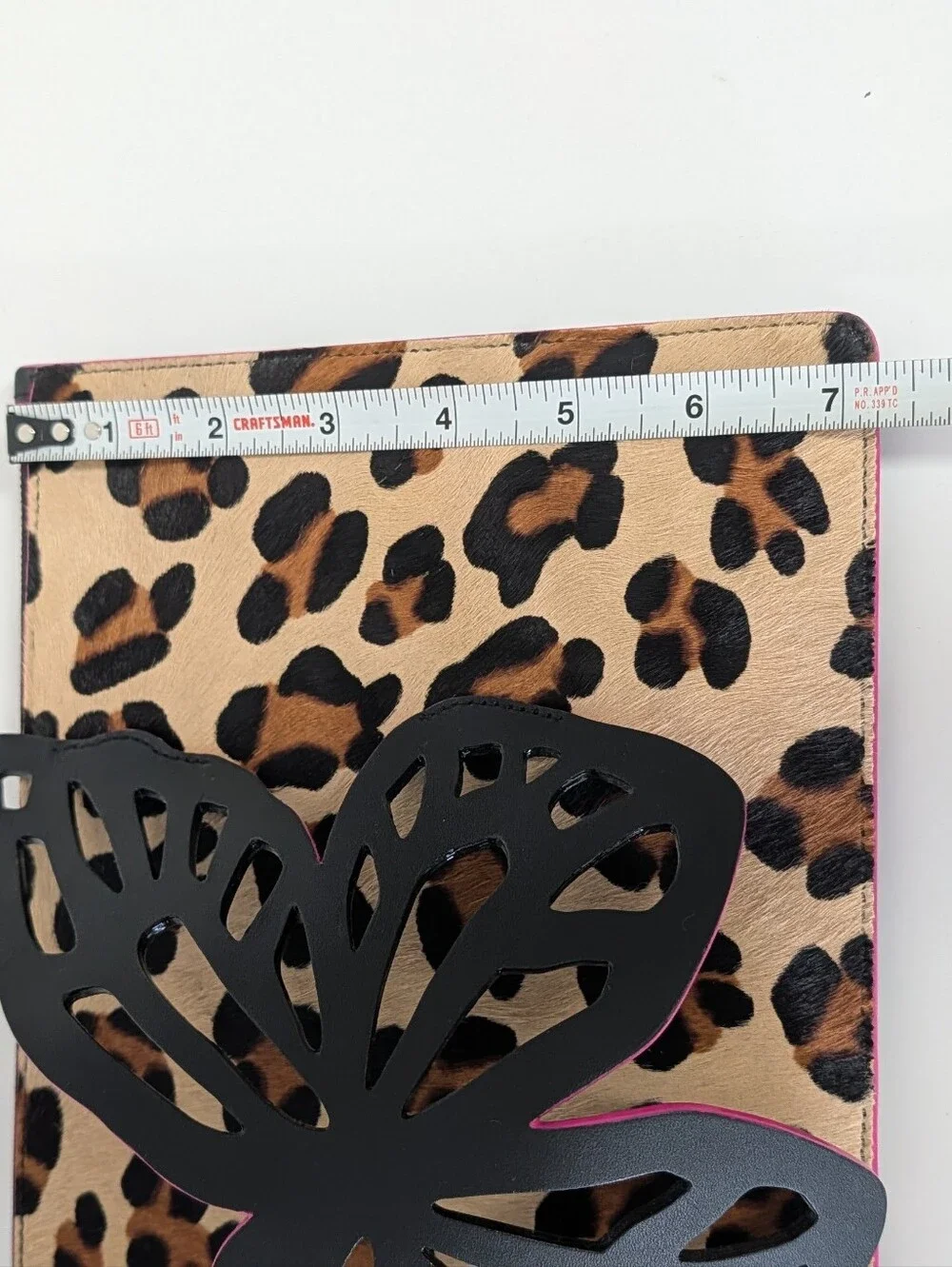 NWT Sophia Webster Flossy Leopard Fuchsia butterfly clutch